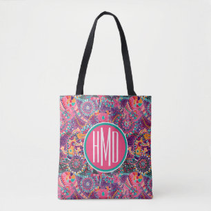 Bolso De Tela Monograma animal del modelo el del estilo étnic