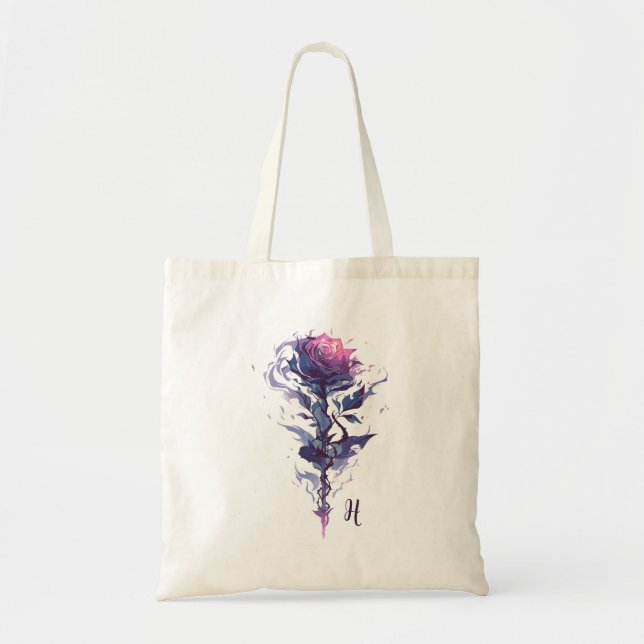 Bolso De Tela Monograma Arte Rosa elegante (Frente)