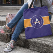 Monograma azul y naranja personalizado