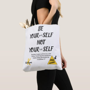 Bolso De Tela Monograma Biblia Verse Ser Usted Mismo 2 Cor 5:17