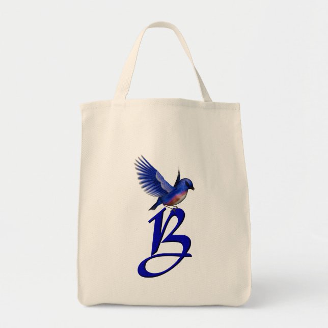 Bolso De Tela Monograma Bluebird B inicial (Frente)