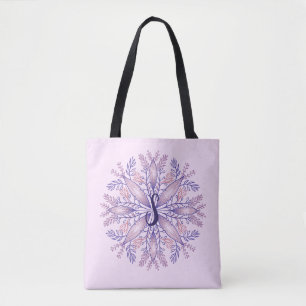 Bolso De Tela Monograma botánico cottagecore boho rosa floral