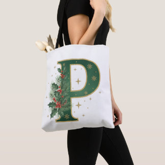 Bolso De Tela Monograma Botánico de Navidad P Acebo