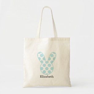 Bolso De Tela Monograma Bunny de Pascua con puntos azules