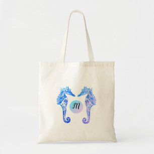 Bolso De Tela Monograma Caballos de mar Tote Personalizado Whims