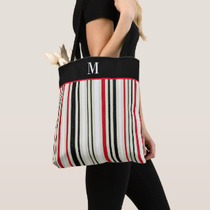 Bolso De Tela Monograma clásico de banda negra roja