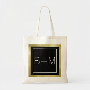 Bolso De Tela monograma clásico elegante, bodas