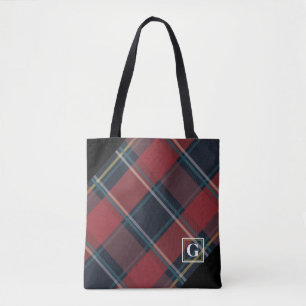 Bolso De Tela Monograma clásico rojo, azul y negro