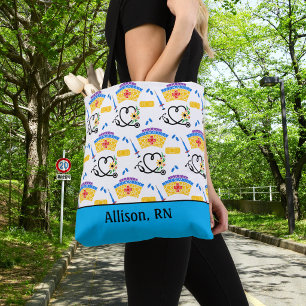 Bolso De Tela Monograma Colorido de Enfermería