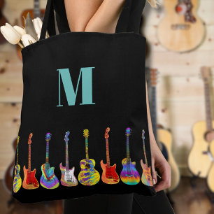 Bolso De Tela Monograma Colorido de Guitarra