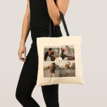 Bolso De Tela Monograma coronado moderno y elegante collage de f<br><div class="desc">Monograma era un moderno y elegante collage de fotos de la familia regalo de la casa personalizado de diseño de bolsos de té. Forma parte de una colección moderna y sencilla.</div>