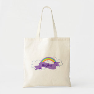Bolso De Tela Monograma crudo púrpura en el arco iris