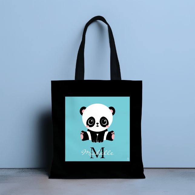 Bolso De Tela Monograma Cute Panda Goma de burbuja personalizada (Subido por el creador)