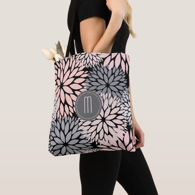 Bolso De Tela Monograma Dahlia Pink Floral (Detalle)