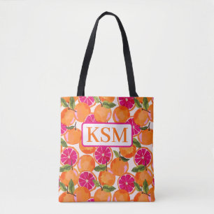 Bolso De Tela Monograma de acuarela de pomelo