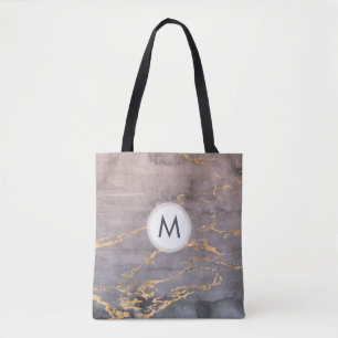 Bolso De Tela Monograma de acuarela y oro