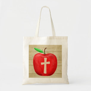 Bolso De Tela Monograma de Apple Rojo