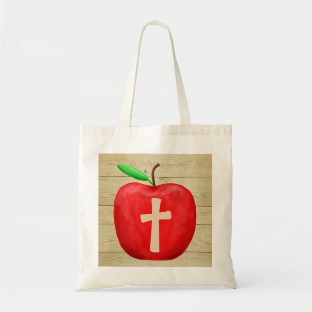 Bolso De Tela Monograma de Apple Rojo (Frente)