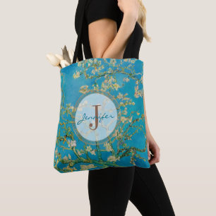 Bolso De Tela Monograma de árbol de almendras Van Gogh personal