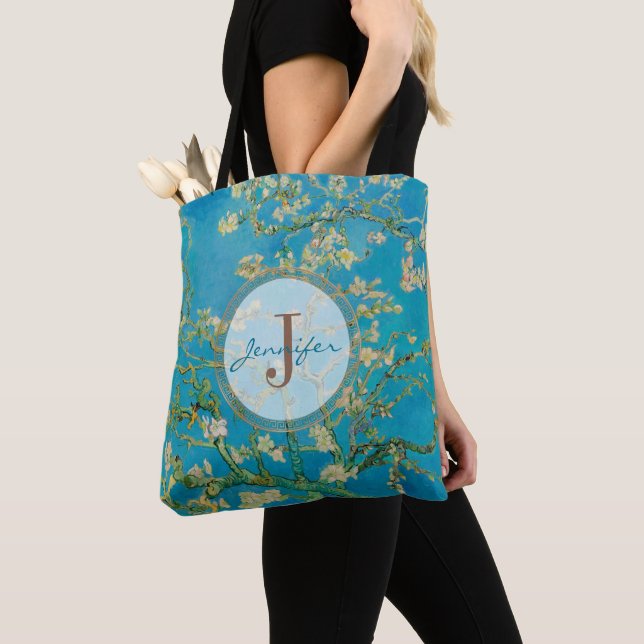 Bolso De Tela Monograma de árbol de almendras Van Gogh personali (Detalle)