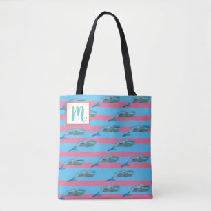 Bolso De Tela Monograma de ballenas