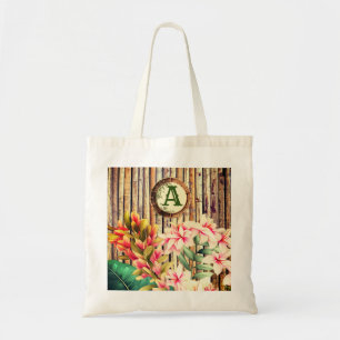 Bolso De Tela Monograma de Bambú y Flores Tropicales Personaliza