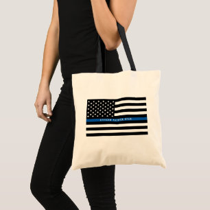 Bolso De Tela Monograma de bandera estadounidense de la policía