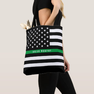Bolso De Tela Monograma de bandera estadounidense delgada de la 