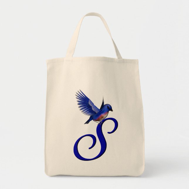 Bolso De Tela Monograma de Bluebird S inicial (Frente)