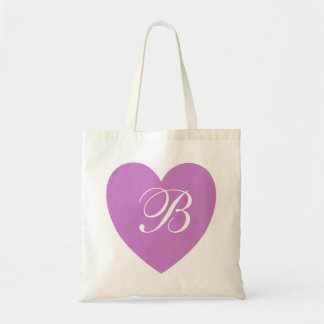 Bolso De Tela Monograma de Corazón Púrpura