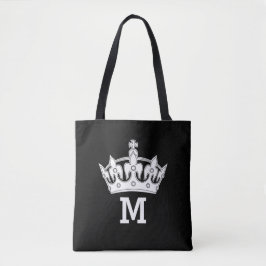 Bolso De Tela Monograma de Corona Blanca Personalizado