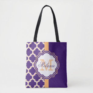 Bolso De Tela Monograma de cuatrefoil púrpura