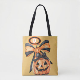 Bolso De Tela Monograma de diseño de cosecha de calabaza de Coqu