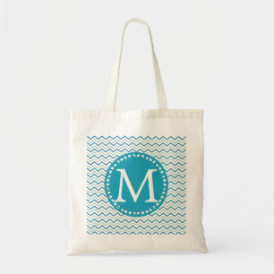 Bolso De Tela Monograma de encargo personalizado Chevron verde