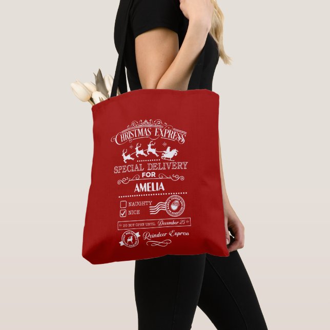 Bolso De Tela Monograma de entrega especial de Navidades de moda (Detalle)