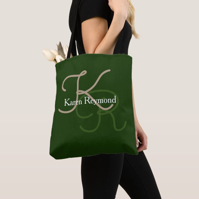 Bolso De Tela Monograma de estilo verde (Detalle)