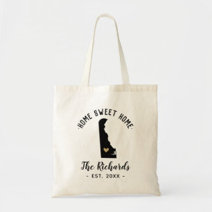 Bolso De Tela Monograma de familia Delaware Home Sweet Home