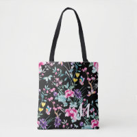Monograma de floral y mariposa negra