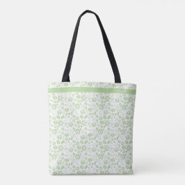 Bolso De Tela Monograma de flores tropicales verdes de la Casa d