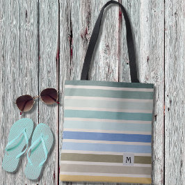 Bolso De Tela Monograma de franjas de playa
