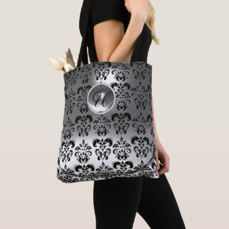 BOLSO DE TELA MONOGRAMA DE GEMSTONA CLASICA GRIS NEGRO BLANCO DA
