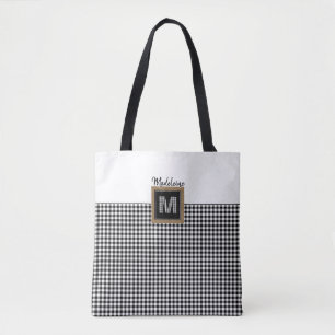 Bolso De Tela Monograma de Gingham Plaid de la comprobación clás