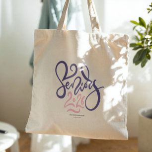 Bolso De Tela Monograma de graduación con letra script para Seni