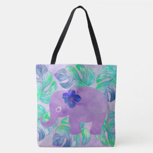 Bolso De Tela Monograma de hoja de monastera de Elefante de colo