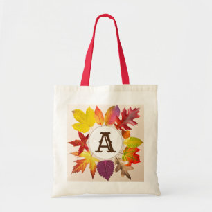 Bolso De Tela Monograma de hojas de otoño