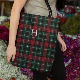 Bolso De Tela Monograma de Holiday Tartan