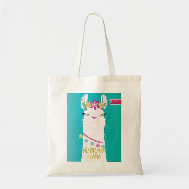 Bolso De Tela Monograma de ilustracion de llamada sin drama (Frente)