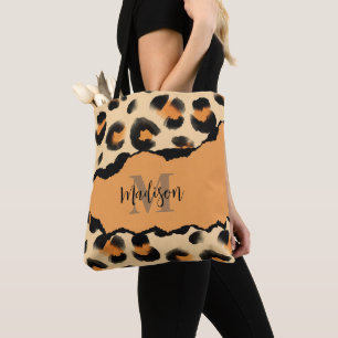 Bolso De Tela Monograma de impresión Cute Leopard