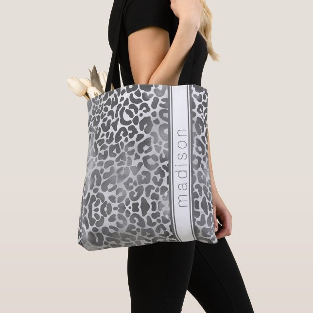 Bolso De Tela Monograma de impresión de animales con queso gris  (Detalle)