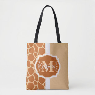 Bolso De Tela Monograma de impresión de jirafa